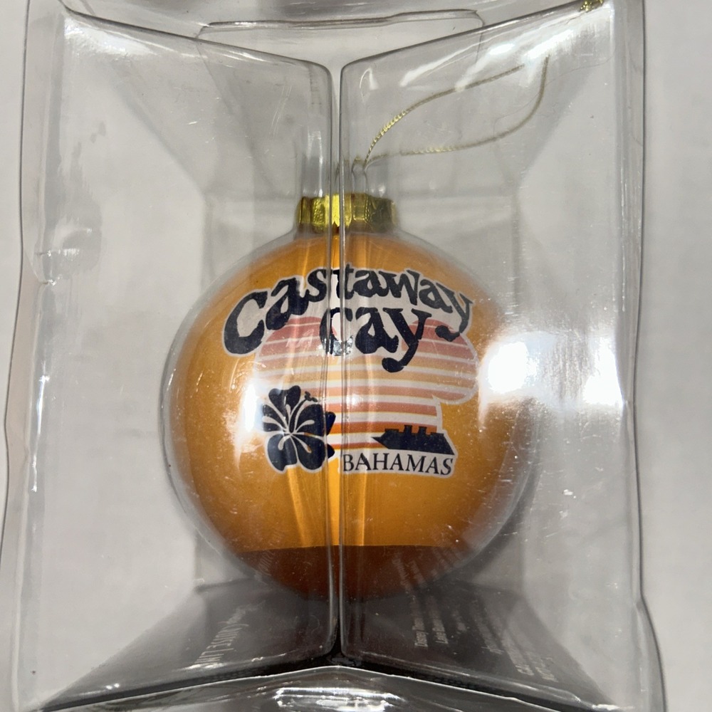 Rare Disney Cruise Line Castaway Cay Bulb‎ Bahamas Glass Ornament